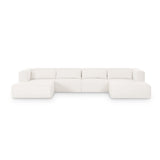 Tarra 4-Piece Cream Performance Chenille Modular U-Sectional - View 1