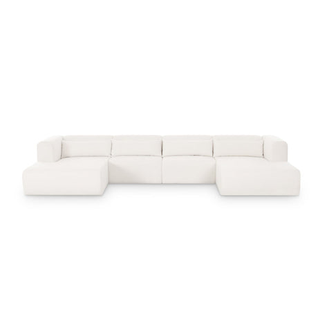 Tarra 4-Piece Cream Performance Chenille Modular U-Sectional - View 1