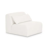 Tarra Cream Performance Chenille Modular Armless Chair - View 1