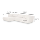 Tarra 3-Piece Cream Performance Chenille Modular Sectional - View 12