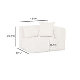Tarra Cream Performance Chenille Modular Corner Chair - View 5