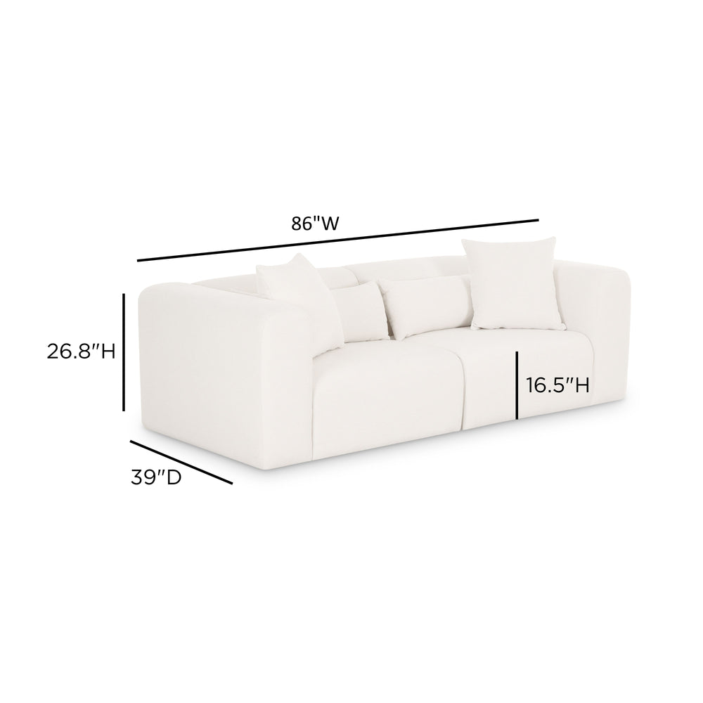 Tarra 86" Modular Loveseat dimensions