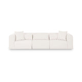 Tarra 118-Inch Modular Sofa in cream wide-channeled performance corduroy front view