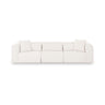 Tarra 118-Inch Modular Sofa in cream wide-channeled performance corduroy front view