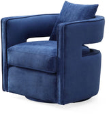 Kennedy Black Textured Velvet Swivel Chair