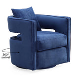 Kennedy Black Textured Velvet Swivel Chair