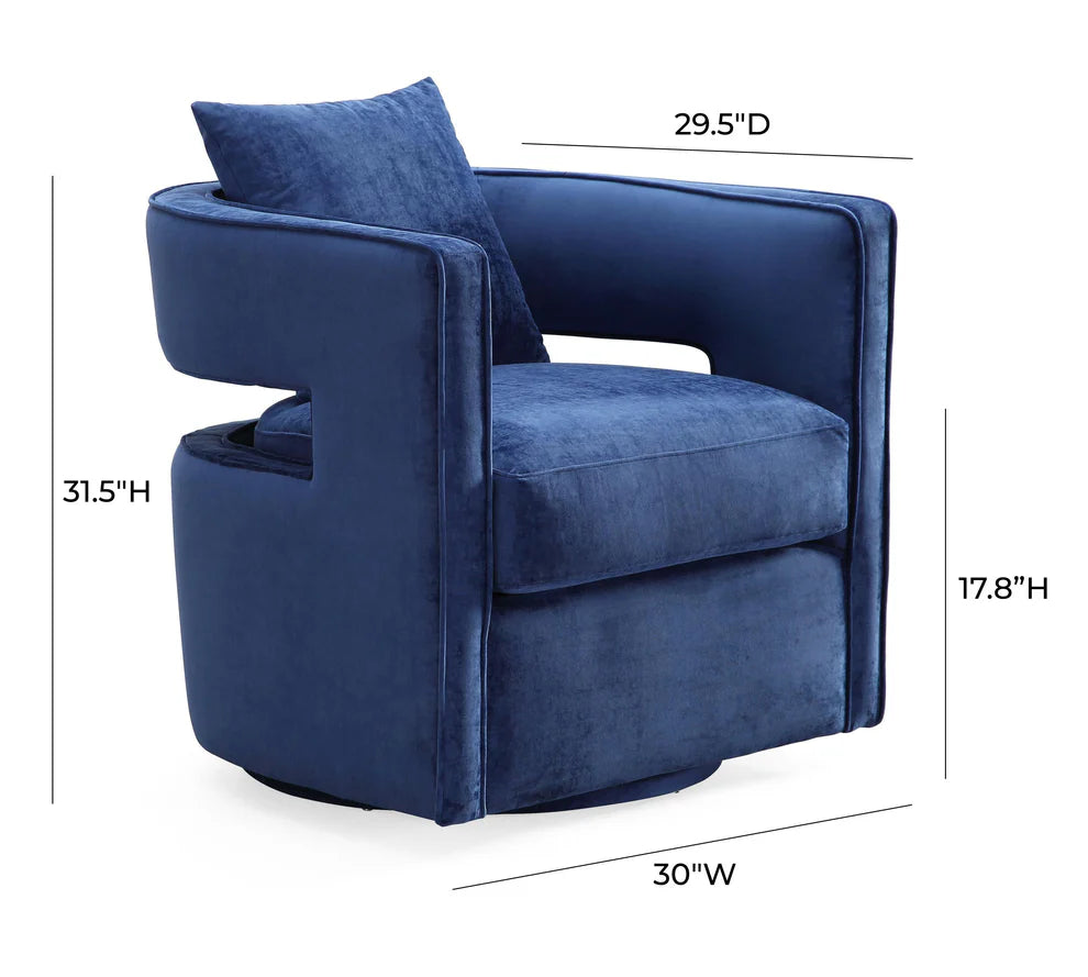 Kennedy Black Textured Velvet Swivel Chair