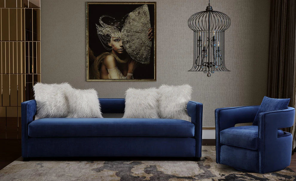 Kennedy Black Textured Velvet Swivel Chair