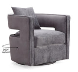 Kennedy Black Textured Velvet Swivel Chair
