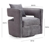 Kennedy Black Textured Velvet Swivel Chair