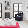 Kennedy Black Textured Velvet Swivel Chair