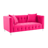 Bea 66" Hot Pink Velvet Loveseat