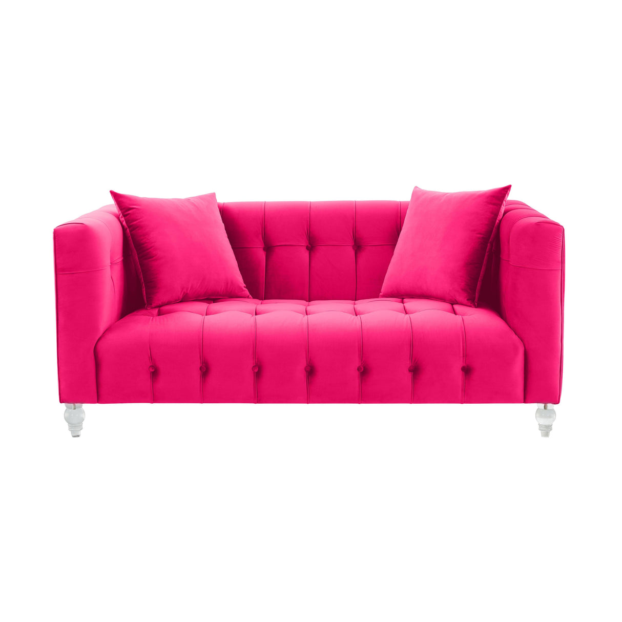 Bea 66" Hot Pink Velvet Loveseat