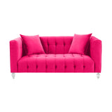 Bea 66" Hot Pink Velvet Loveseat