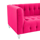 Bea 66" Hot Pink Velvet Loveseat