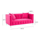 Bea 66" Hot Pink Velvet Loveseat