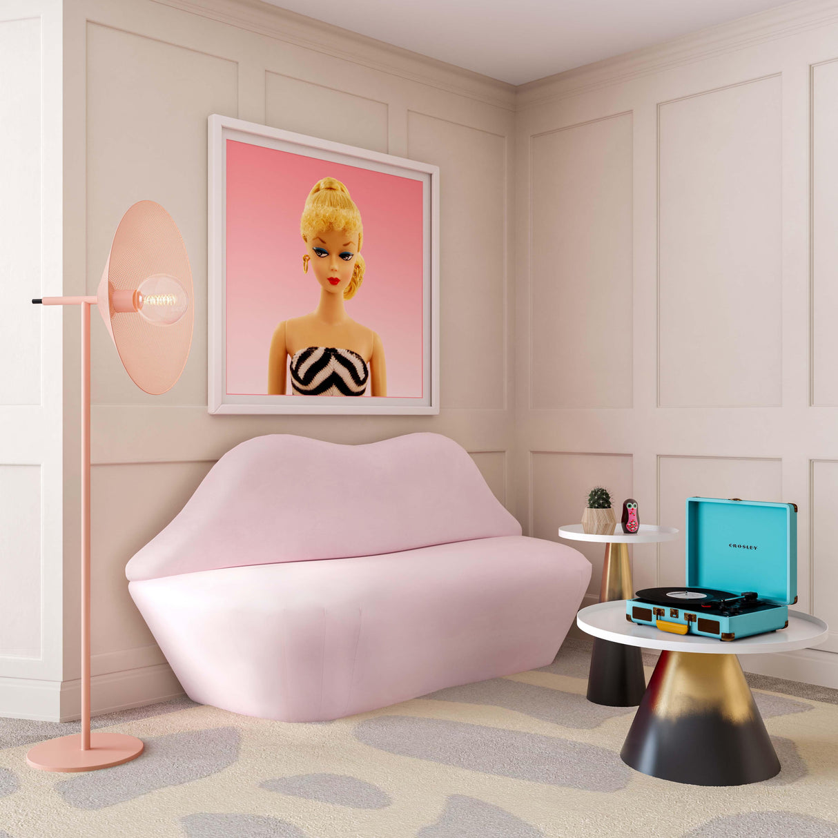 Lips 68" Velvet Settee