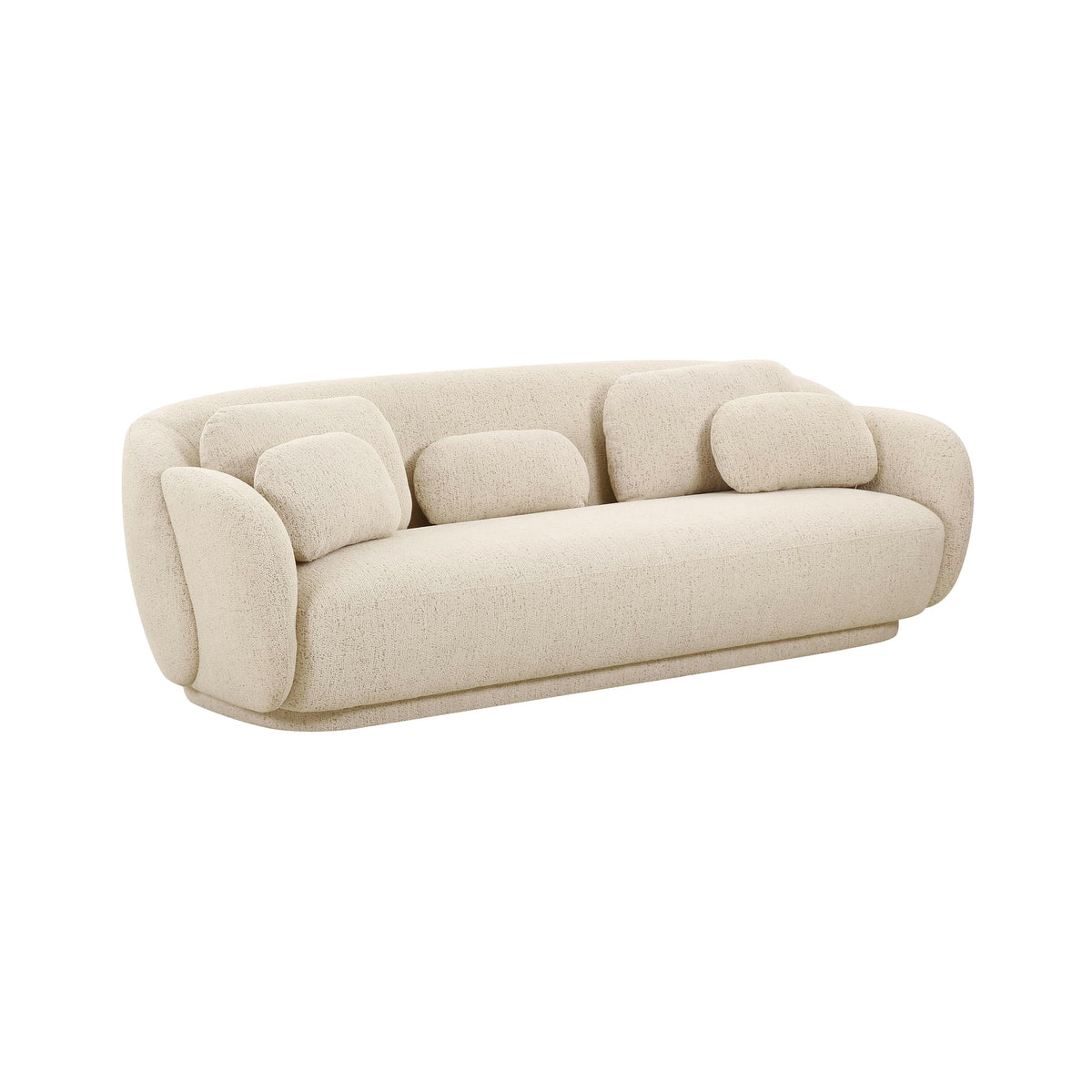 Full Length Perspective of Misty 90 Inch Deep Seating Boucle Couch
