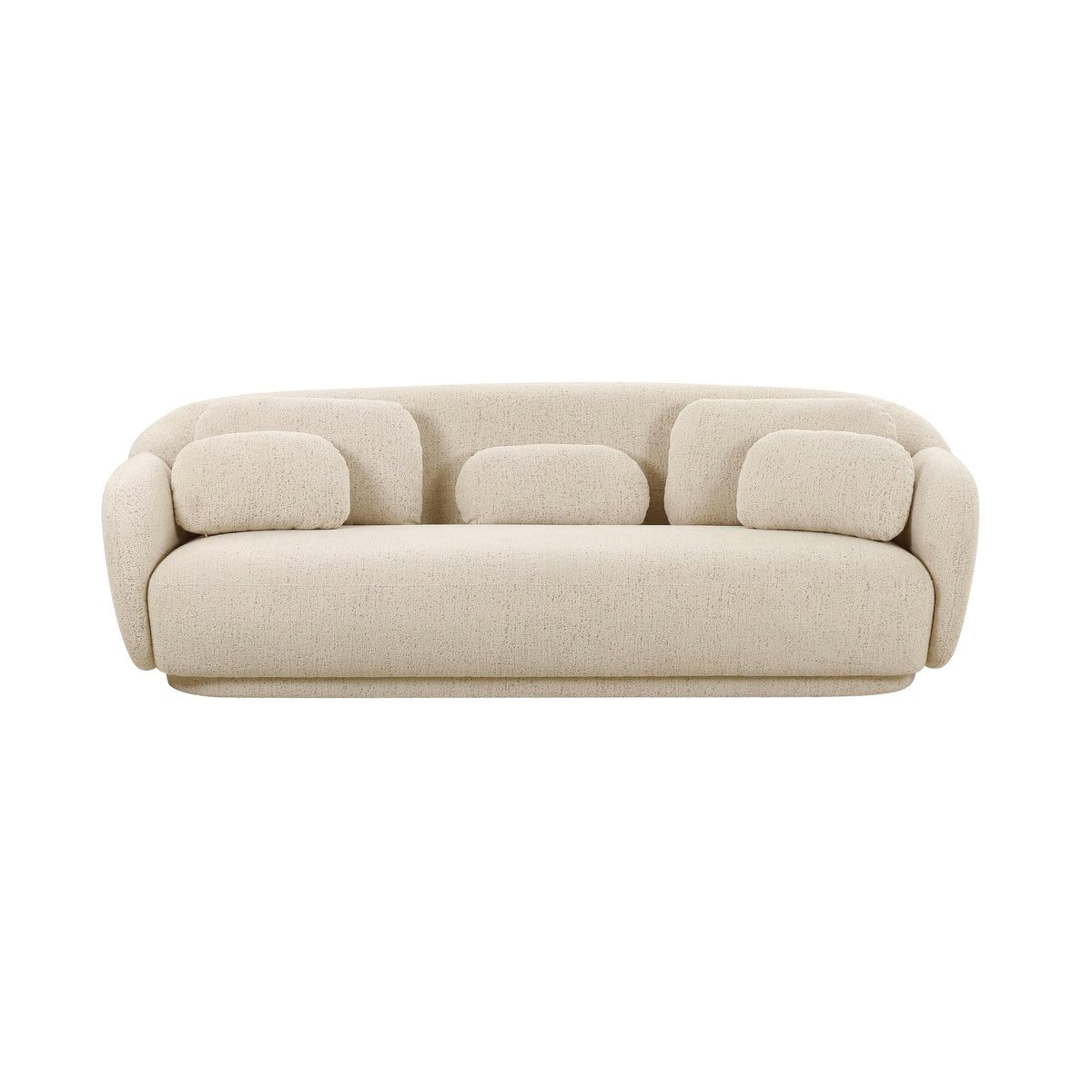 Misty 90 Inch Tan Boucle Couch Neutral Minimalist Living Room