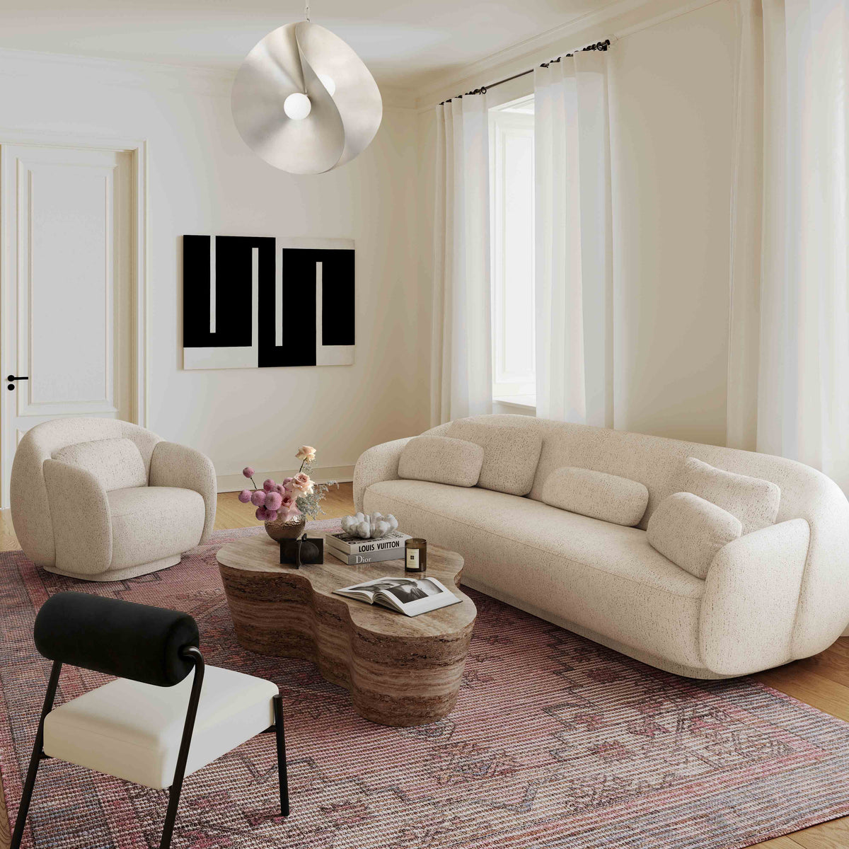 Misty 90 Inch Cream Sofa Contract Grade Commercial Reception Area