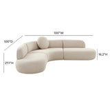 Broohah 3-Piece Upholstered L-Shaped Sectional