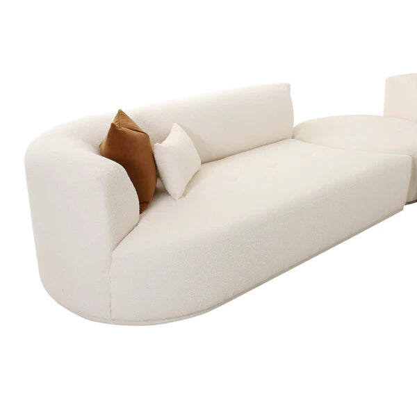 Fickle 3-Piece Cream Boucle Modular Sectional