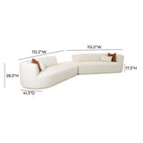 Fickle 3-Piece Cream Boucle Modular Sectional