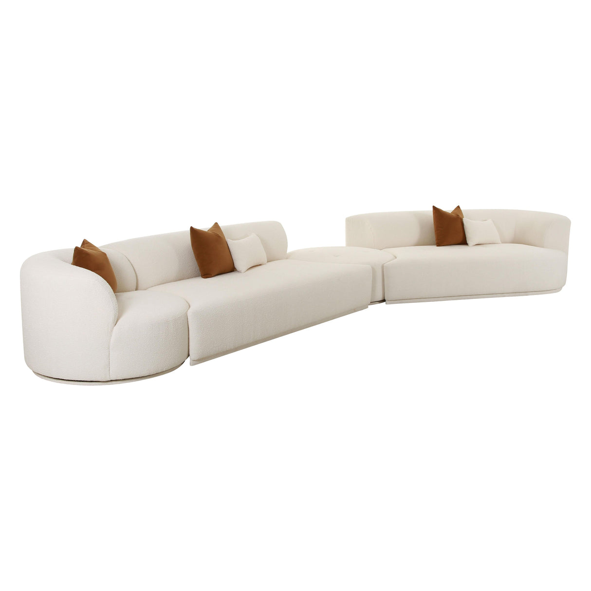Fickle 4-Piece Cream Boucle Modular Sectional