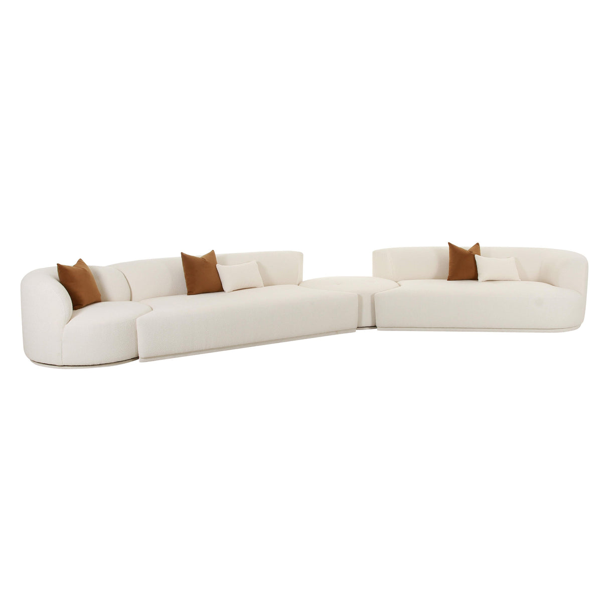 Fickle 4-Piece Cream Boucle Modular Sectional