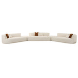 Fickle 5-Piece Cream Boucle Modular Sectional