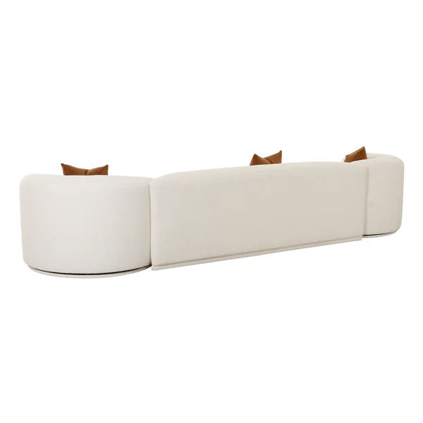 Fickle 144" 3-Piece Cream Boucle Modular Sofa
