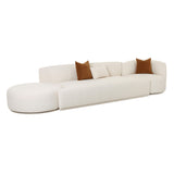 Fickle 144" 3-Piece Cream Boucle Chaise Modular Sofa