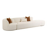 Fickle 144" 3-Piece Cream Boucle Chaise Modular Sofa