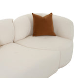 Fickle 144" 3-Piece Cream Boucle Chaise Modular Sofa