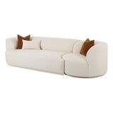 Fickle Cream Boucle 2-Piece Modular Sofa