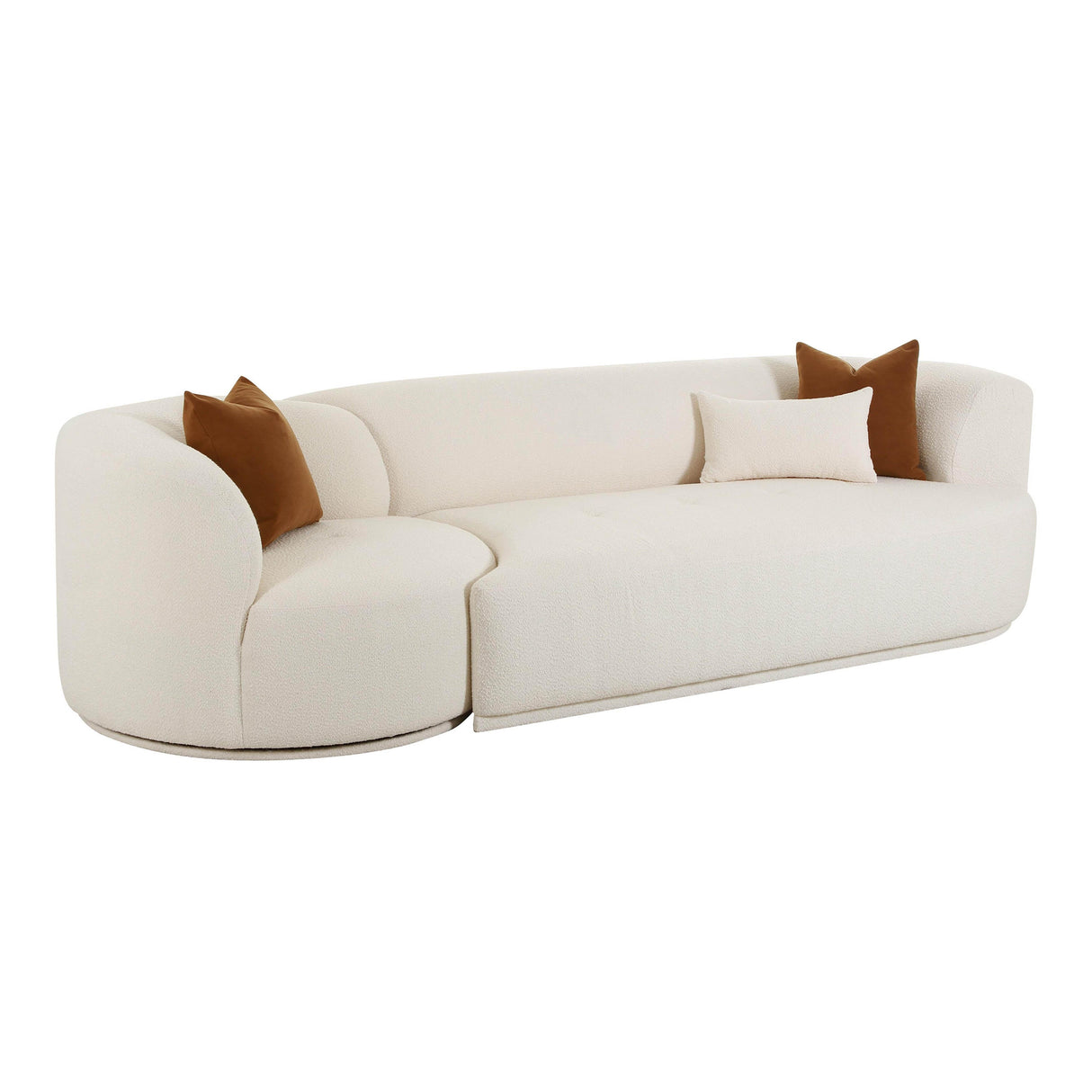 Fickle Cream Boucle 2-Piece Modular Sofa