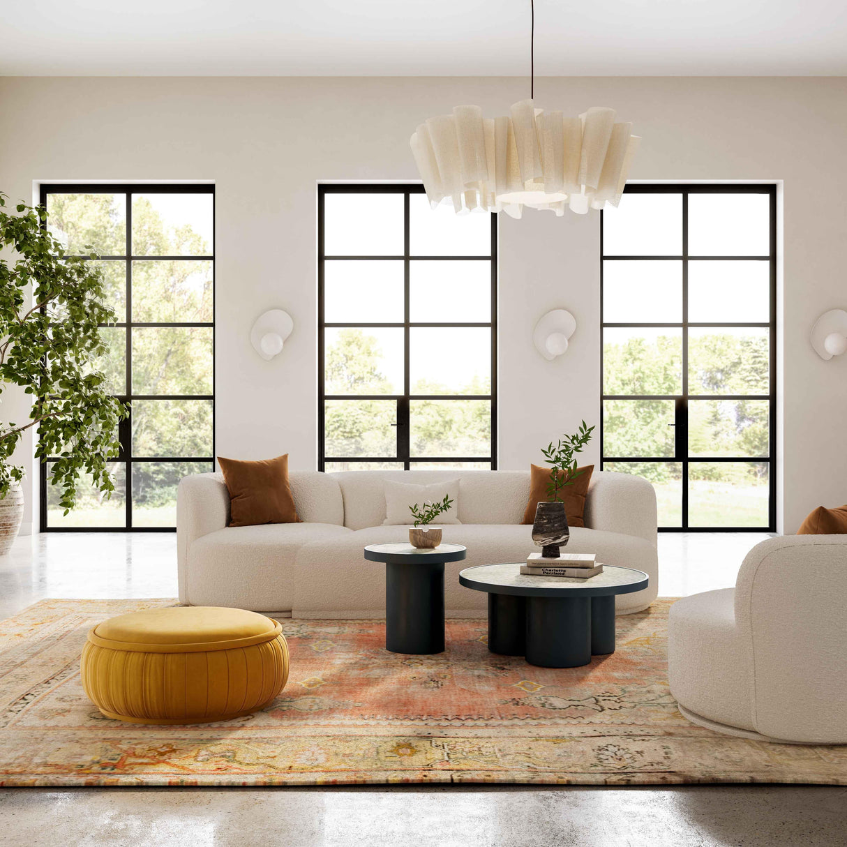 Fickle Cream Boucle 2-Piece Modular Sofa