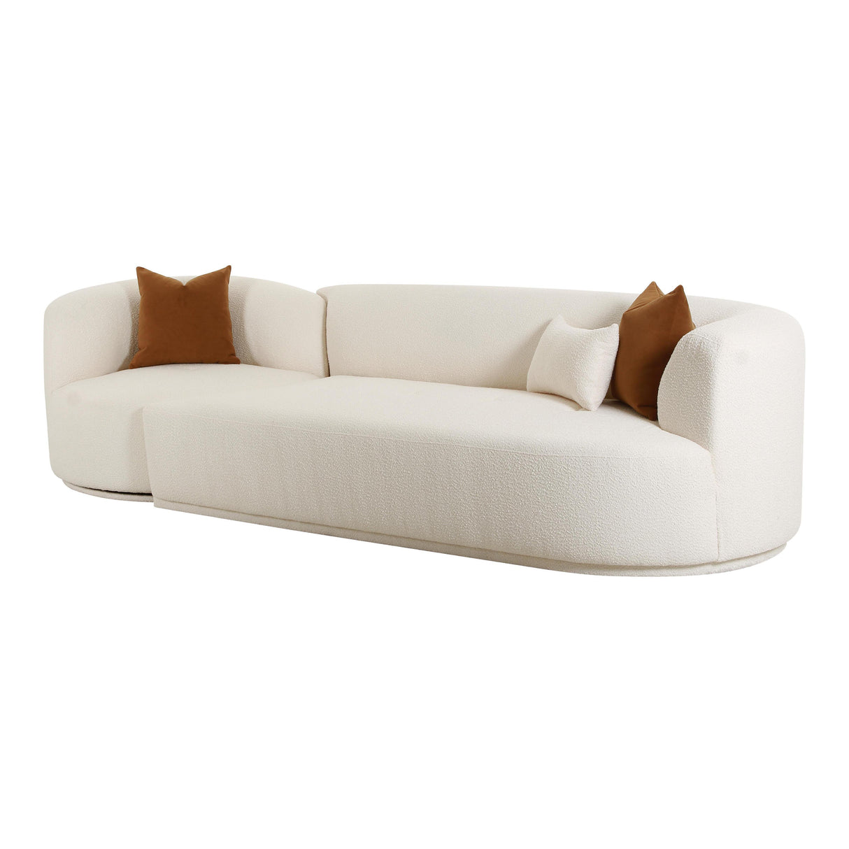 Fickle Cream Boucle 2-Piece Modular Sofa