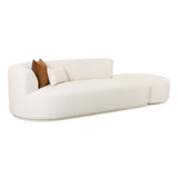 Fickle 112" 2-Piece Cream Boucle Chaise Modular Sofa