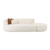 Fickle 112" 2-Piece Cream Boucle Chaise Modular Sofa