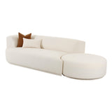 Fickle 112" 2-Piece Cream Boucle Chaise Modular Sofa