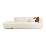 Fickle 112" 2-Piece Cream Boucle Chaise Modular Sofa