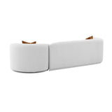 Fickle 112" 2-Piece Grey Velvet Modular Sofa