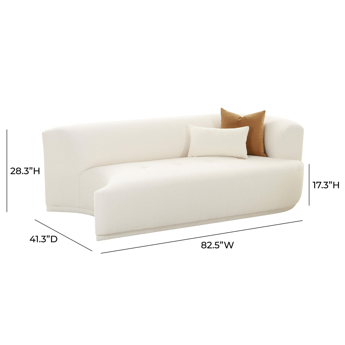 Fickle 82.5" Cream Performance Boucle Modular Loveseat - View 12