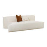 Fickle 84" Cream Performance Boucle Modular Armless Loveseat - View 3