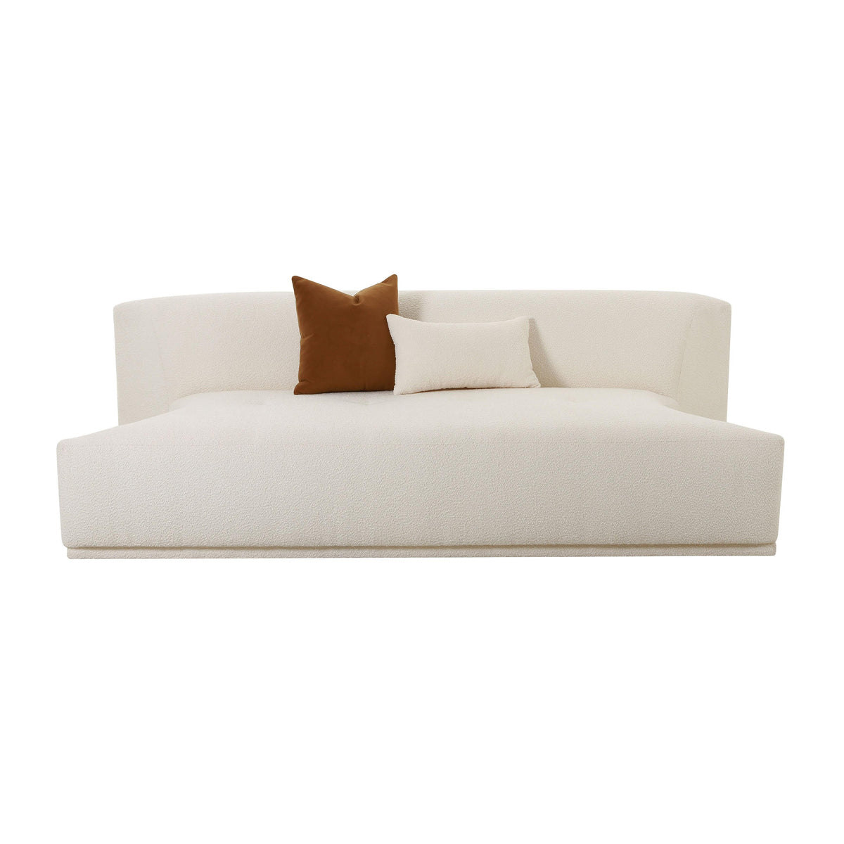 Fickle 84" Cream Performance Boucle Modular Armless Loveseat - View 1