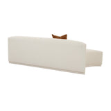 Fickle 84" Cream Performance Boucle Modular Armless Loveseat - View 4