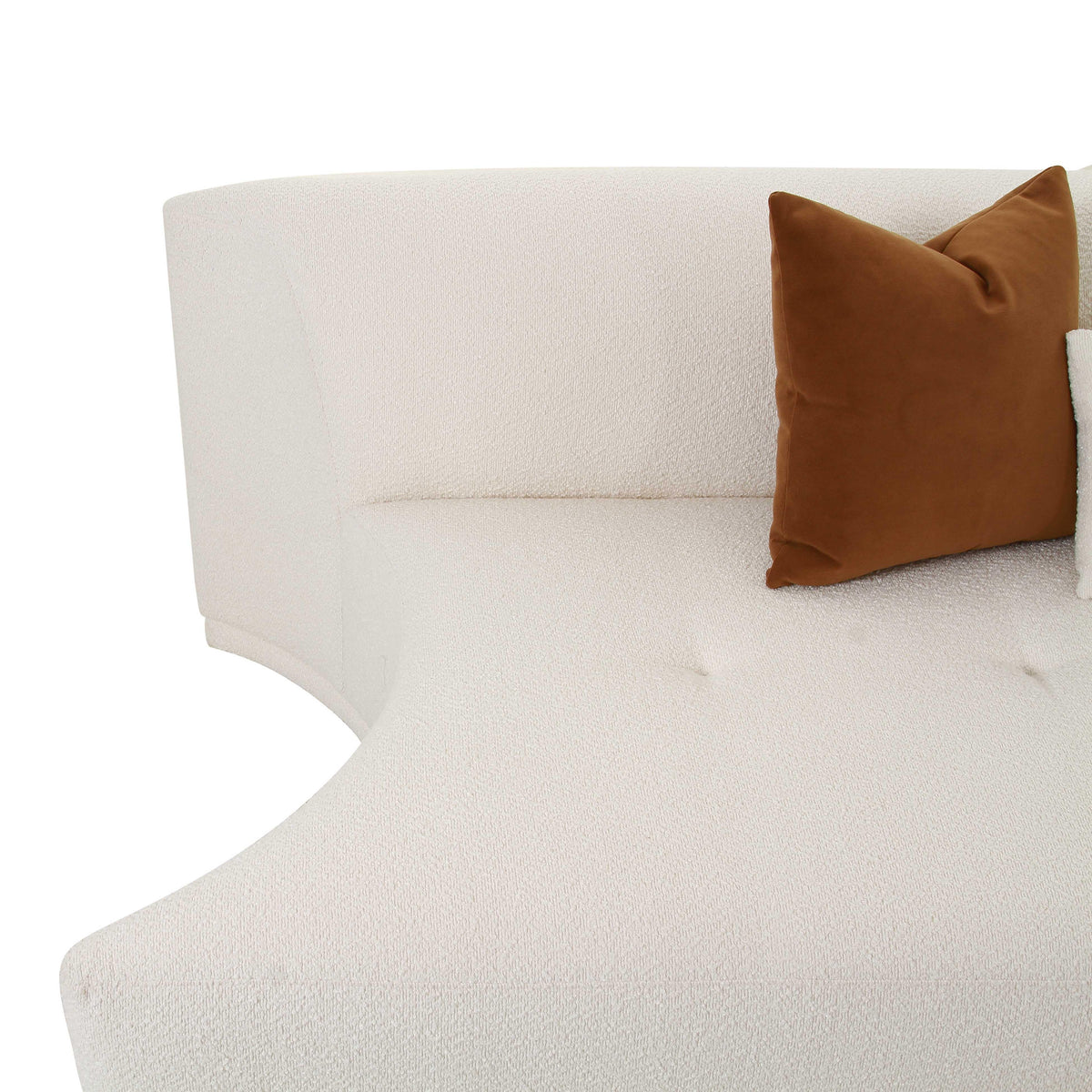 Fickle 84" Cream Performance Boucle Modular Armless Loveseat - View 5