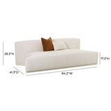 Fickle 84" Cream Performance Boucle Modular Armless Loveseat - View 6