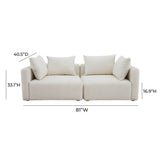 Hangover 81" Cream Boucle Loveseat